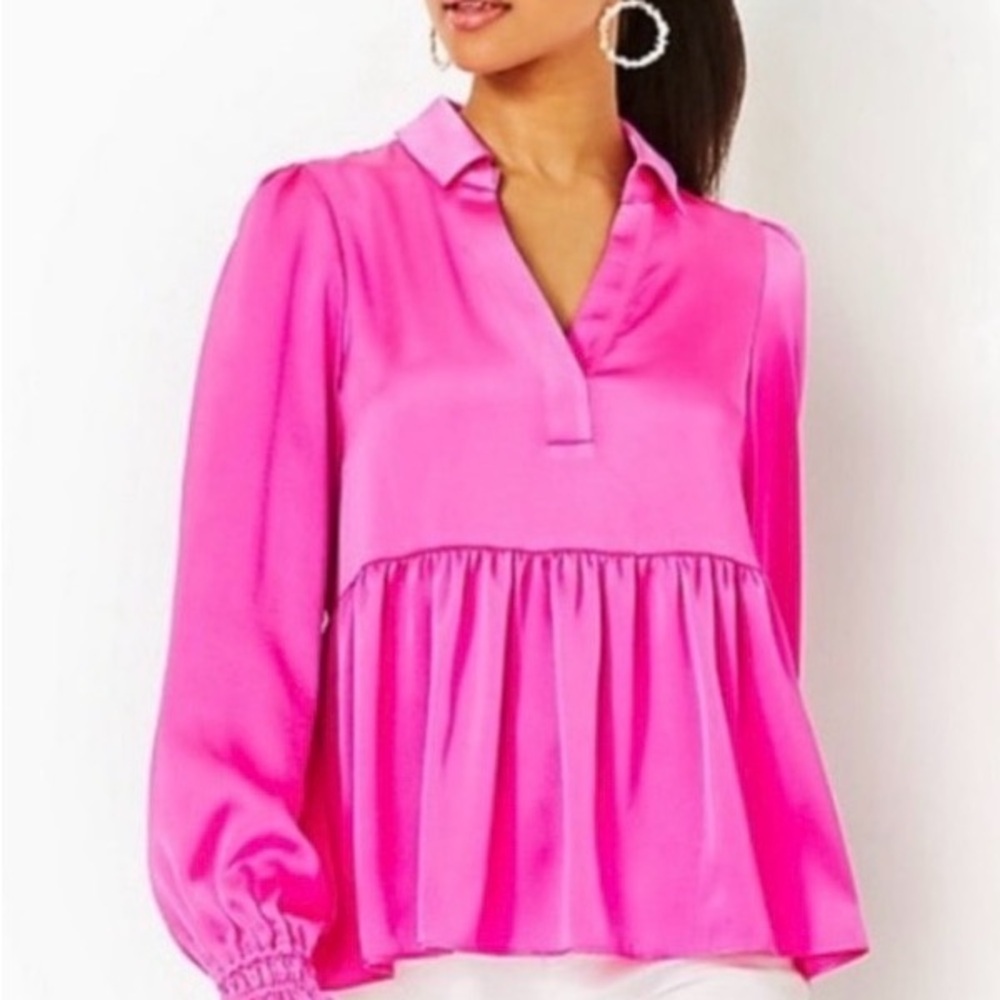 Lilly Pulitzer Jaylen Ruffle blouse size 12 - Picture 3 of 8